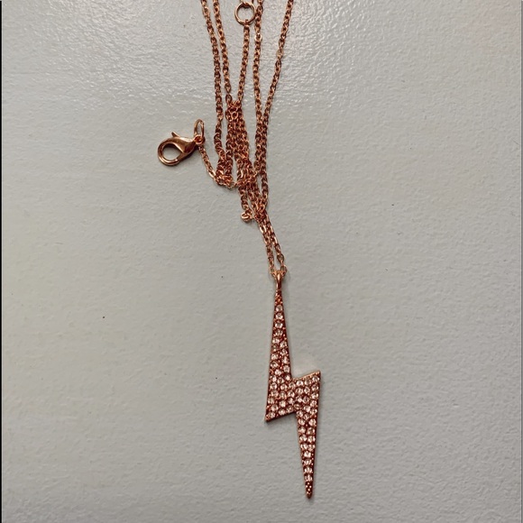 rose gold lightning necklace